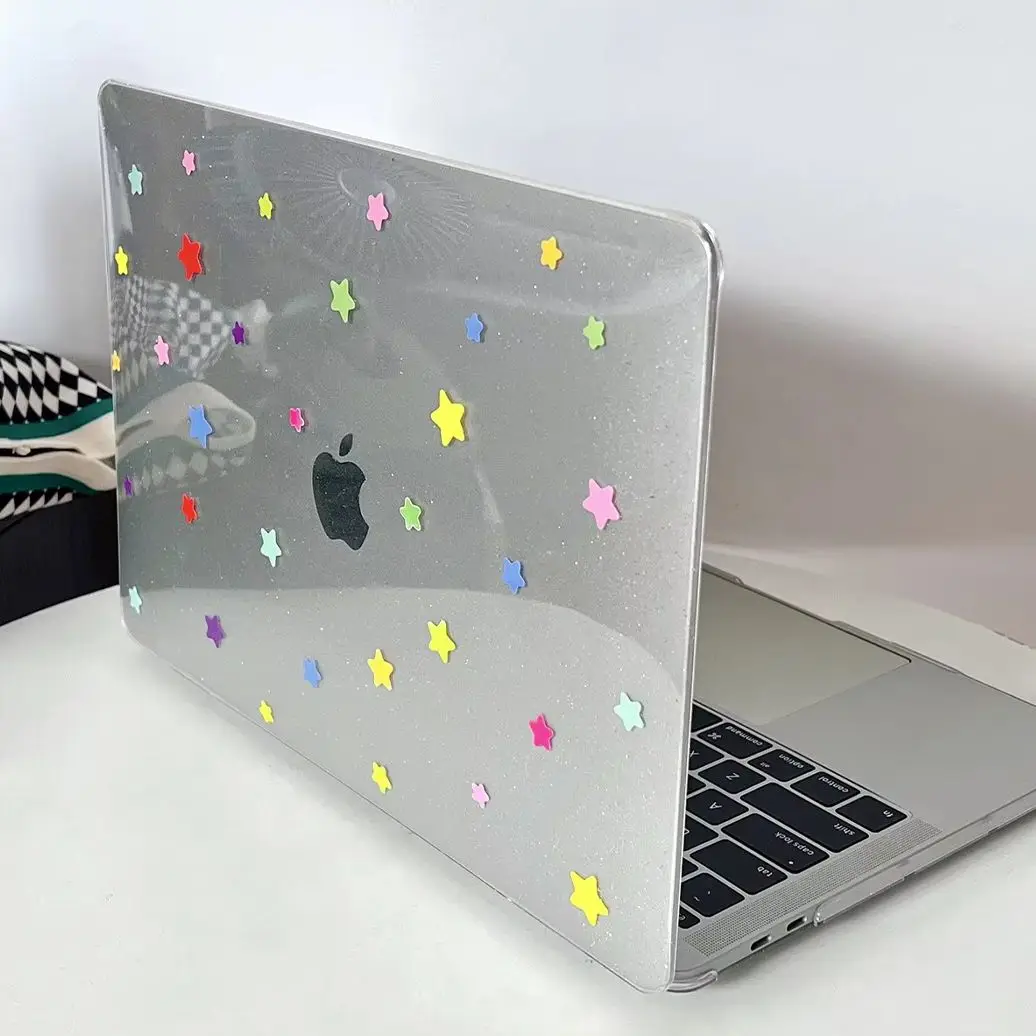 Ins Simple Colorful Stars Shining Laptop Case For Macbook Air 13.6 M4 NEO 15 M3 Hard Cover For Mac Book Pro 13 M1 M2 14 M4 M5 16
