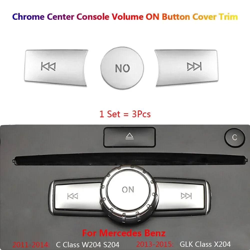 

3 шт., кнопка регулировки громкости центральной консоли автомобиля, накладка для Mercedes-Benz C GLK W204 X204, кнопка регулировки громкости, наклейка, новинка