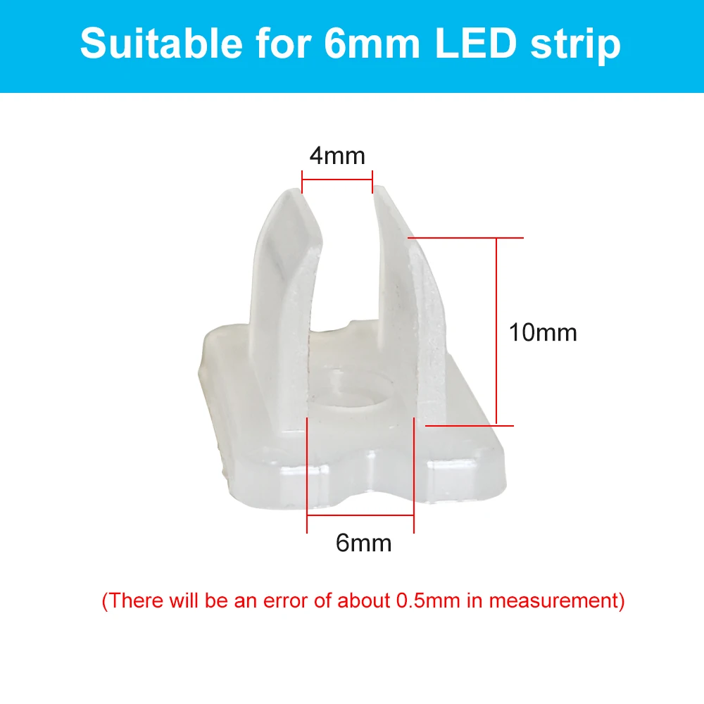 LED Strip Fix Clips Holder Connector Accessories For Fixing 2835 Neon Light 6mm 8mm 12mm 15mm 220V Flexible COB Plastic Buckle