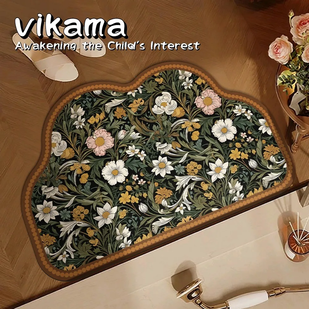VIKAMA Diatomaceous Earth Doormat in American Style Water-Absorbing Quick-Dry Mat Ideal for Home Bathroom Entrances mat