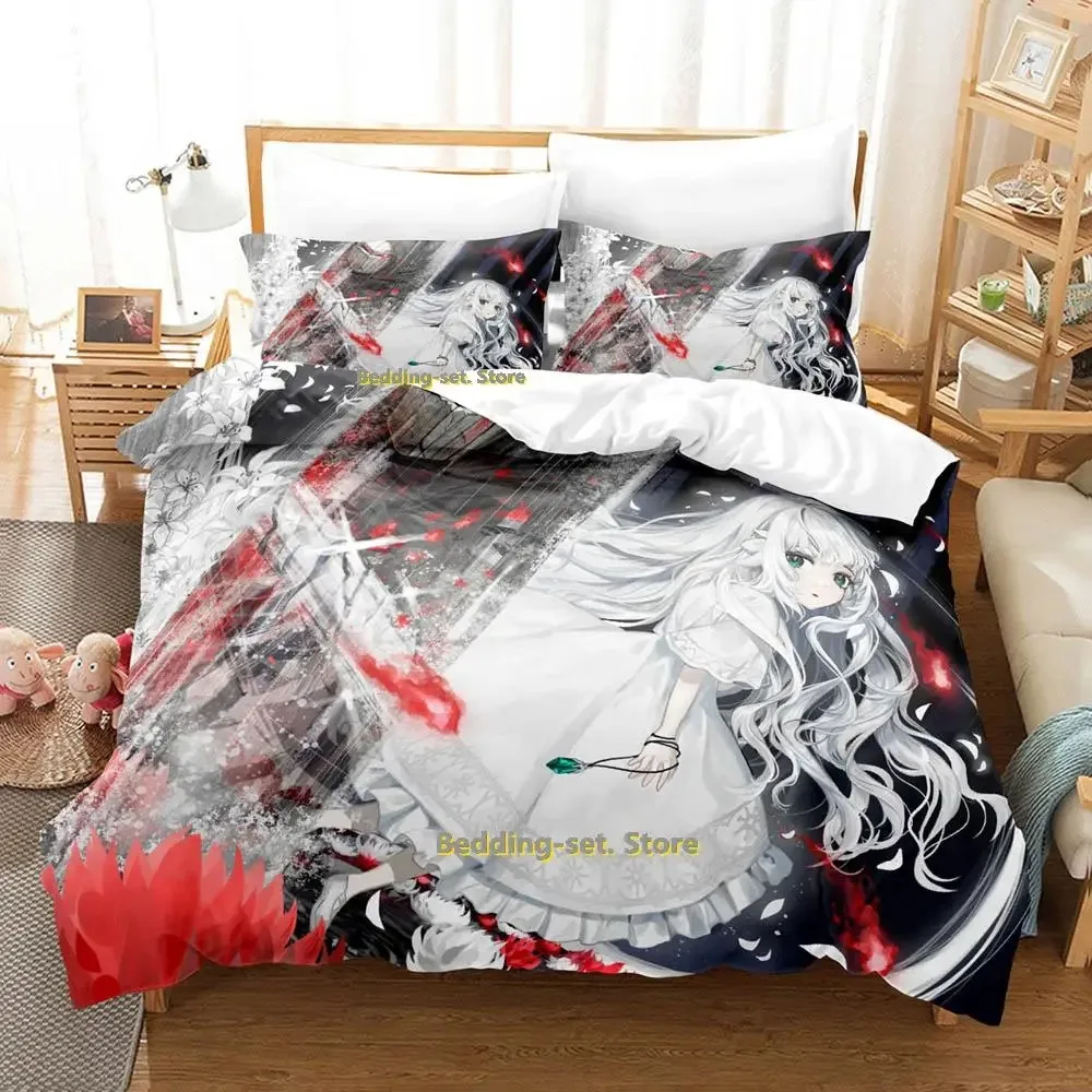 Gamw ENDER LILIES Quietus of the Knights Bedding Set Cartoon Anime three-piece set Adult Kid Bedroom Duvetcover Sets 3D Print