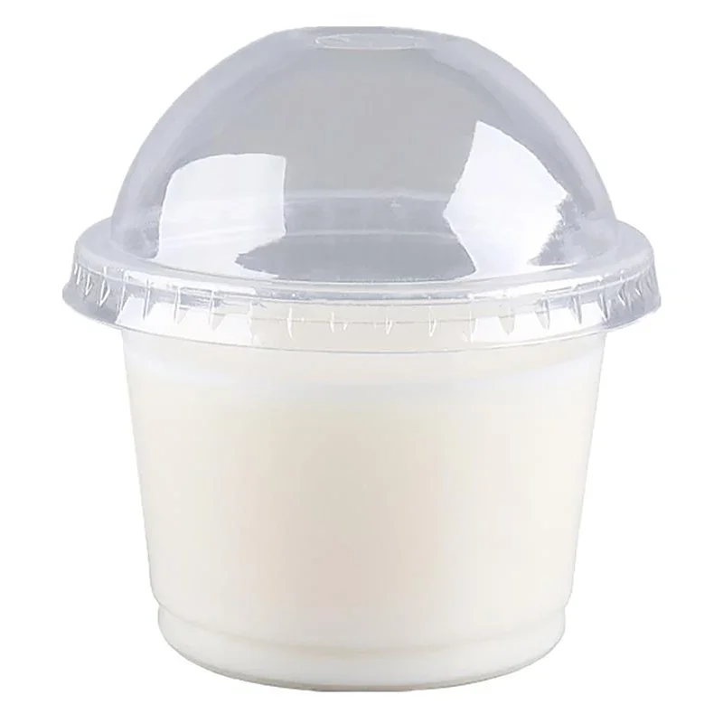 20pcs 250ml Disposable Salad Cup Transparent Plastic Dessert Bowl Container Ice Cream Desserts Bowls Plastic Cups With Lids