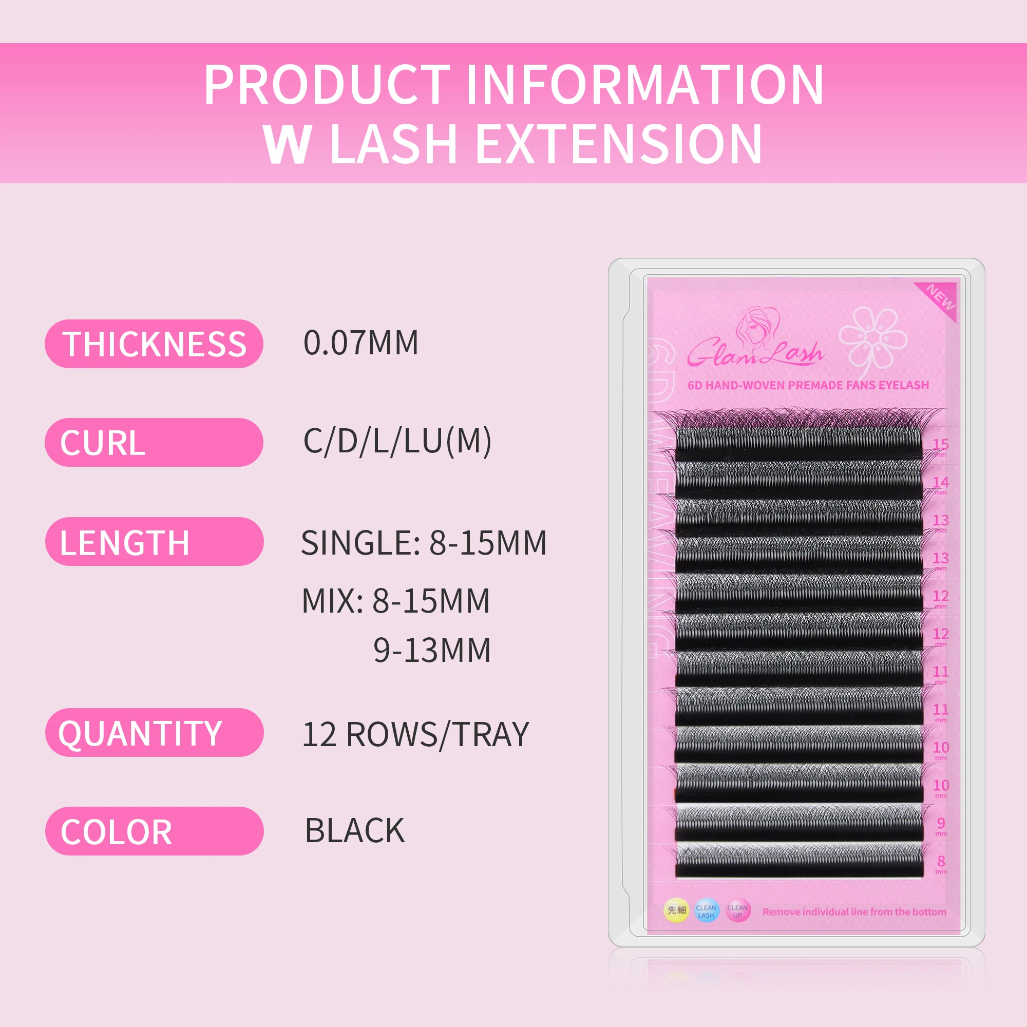 GLAMLASH 6DW Wimperverlenging CDLLUM Curl Valse 6D Wimpers