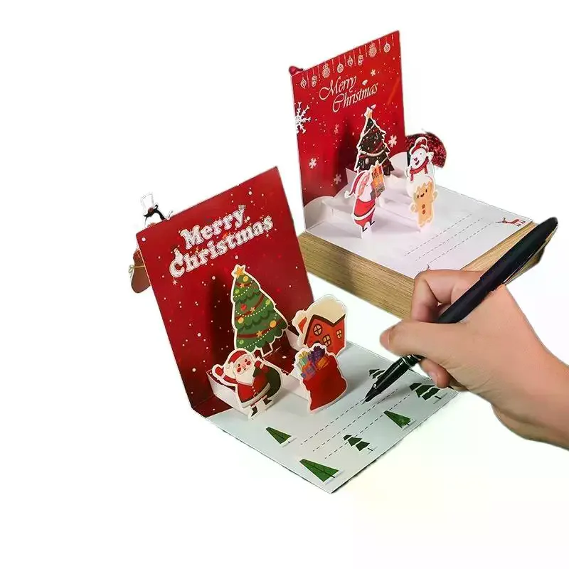ثلاثية الأبعاد سانتا بطاقات المعايدة للطي عيد ميلاد سعيد أفضل التمنيات بطاقة هدية عيد الميلاد للعام الجديد نعمة شكرا لك بطاقة بريدية الديكور