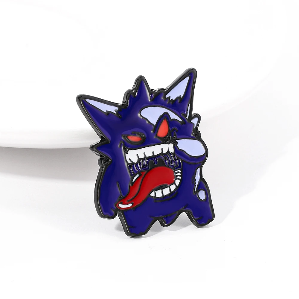 Anime Brooch Cute Cartoon Figure Gengar Badge Enamel Pins for Kids Clothing Hat Lapel Pin Fashion Accessories Gifts