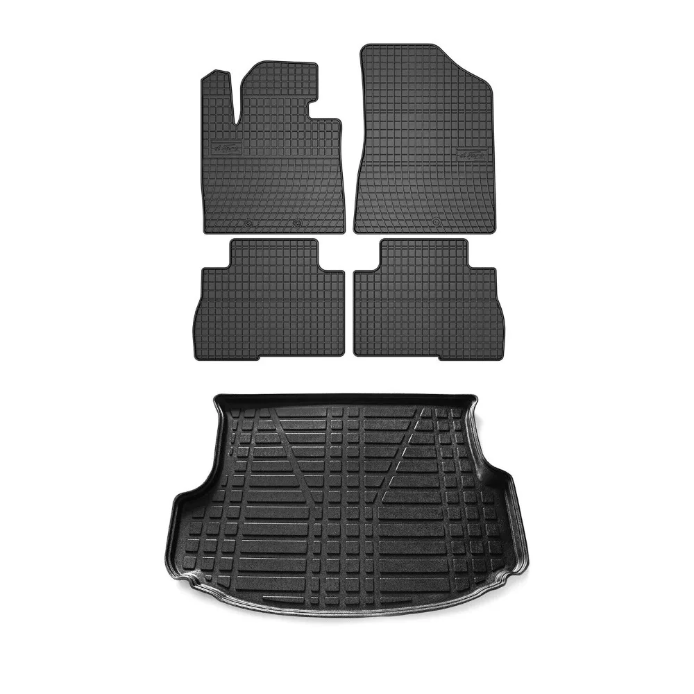 Floor Mats Cargo Liner Set for Kia Sorento 2014-2015 Black 5 Pcs United States