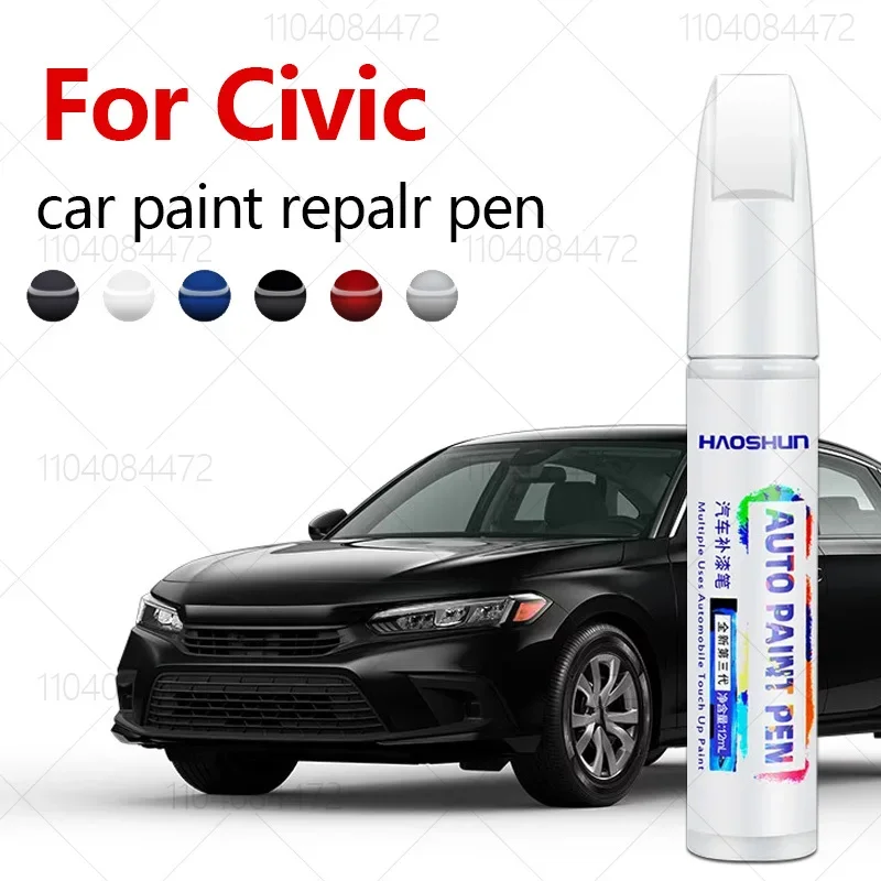 For Honda Civic 1972-2025 FA / FG FB / FC FC / FK FL Paint Repair Pen Touch Up Scratch Remover DIY Auto Accessories Black White