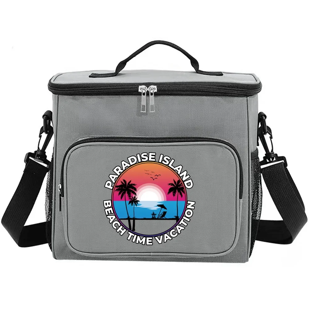 Lunch Bag Women in Grey Color for Adults Thermal Insulated and Hygiene-Friendly Dinner Box Original Holiday Printing in Stock!