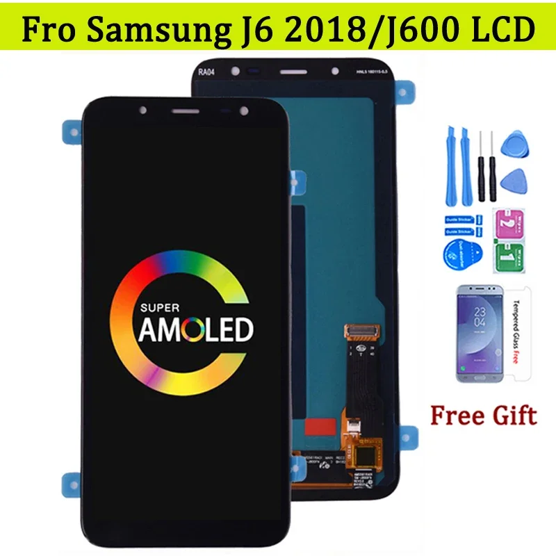 Super AMOLED do Samsung J6 2018 J600 J600F J600Y Wyświetlacz LCD i montaż szklanego panelu dotykowego