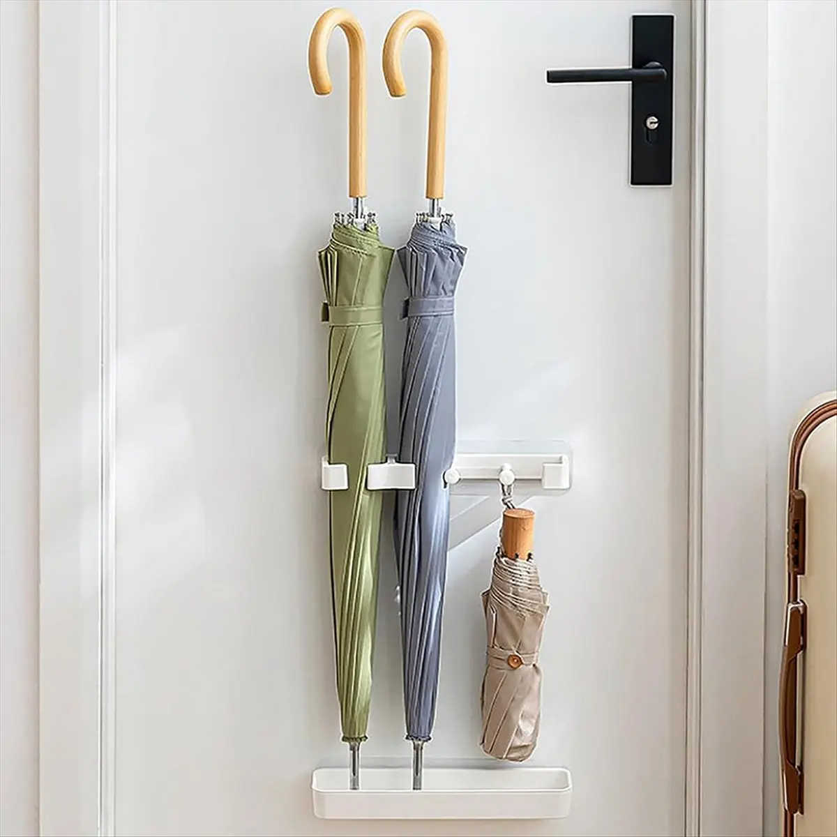 

Umbrella Stand, Wall Mounted Umbrella Holder Rack, Wall-Mounted Umbrella Storage Rack, Space Saving Organizer-A57M