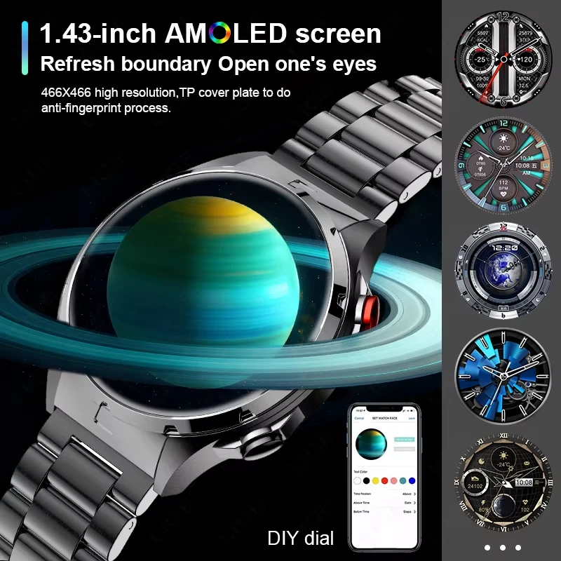 Reloj inteligente LIGE NFC para hombre 466*466HD pantalla completamente táctil reloj deportivo resistente al agua Monitor de salud reloj inteligente multifunción para hombre