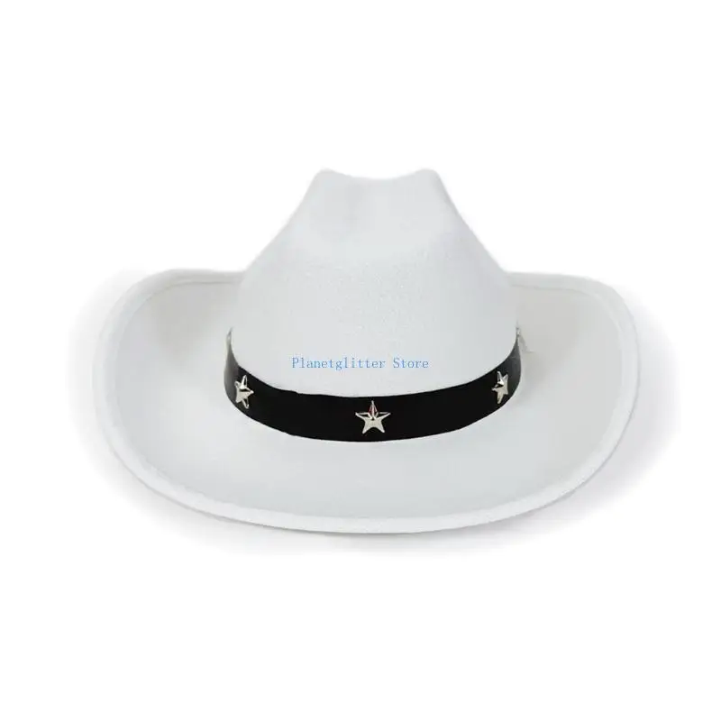 

652B Comfortable Equestrian Hat Cowboy Hats for Kids with Unique Star Decoration