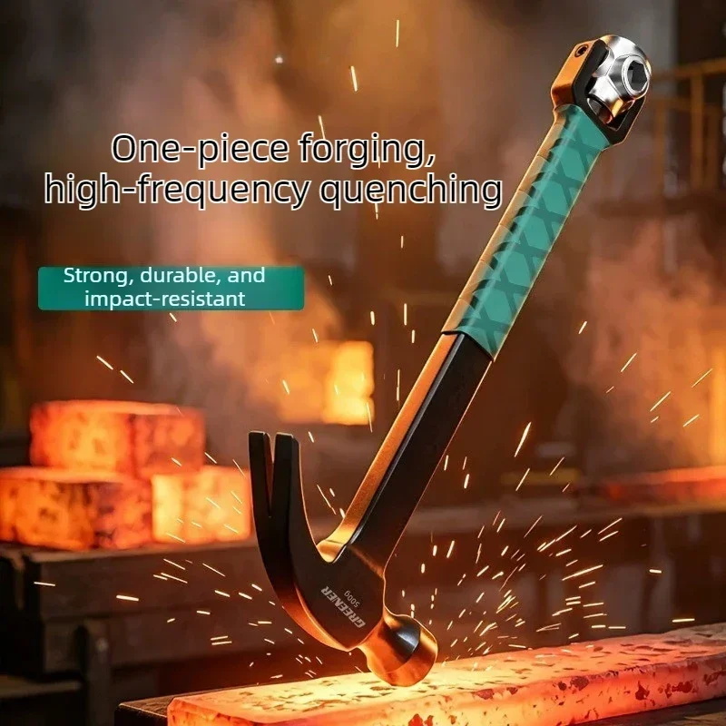 1PC One Piece Formed Claw Hammer with Socket Spanner Woodworking Household Multifunctional Maintenance Hand Tool