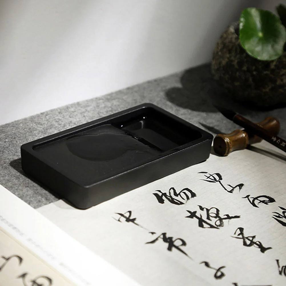 Traditional Inkslab Painting Container Calligraphy Accessories Students Inkslabs Two-sided Plate Tool