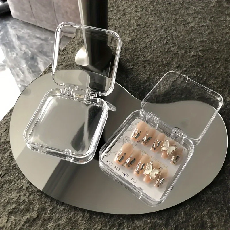 Clear Nail Boxes: Transparent Nail Storage, Small Nail Wearing Boxes, Tool & Accessories for Nail Care view 4