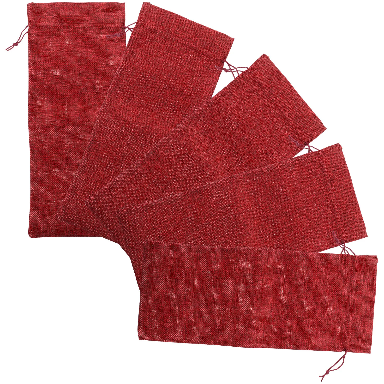 

5Pcs Wine Bottle Bag Linen Drawstring Closure Christmas Wedding Gift Wrap Pouch Holiday Wine Bottle Cover