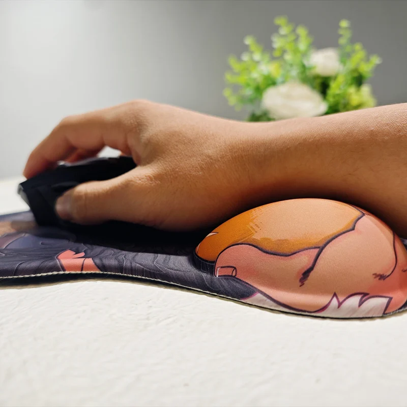 Anime Senshi Funny 3d Mouse Pad Spoof Game Table Mat Cute Man Wrist Rest Silicone