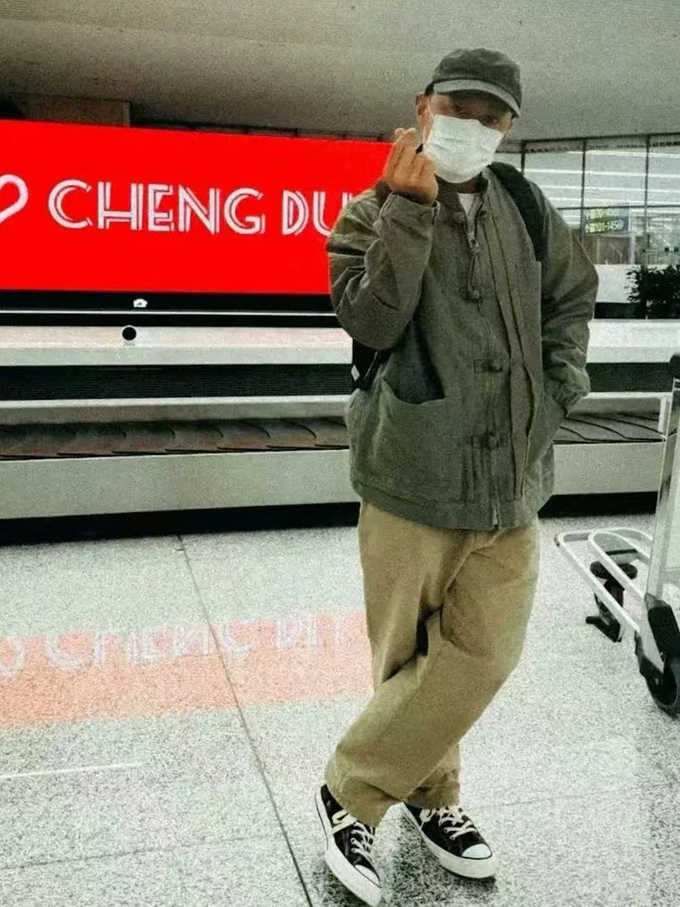 

Винтажные повседневные брюки MADN с эффектом потертости, прямые, мужские, рабочие, для молодежи, энергичные, всесезонные, хлопковые