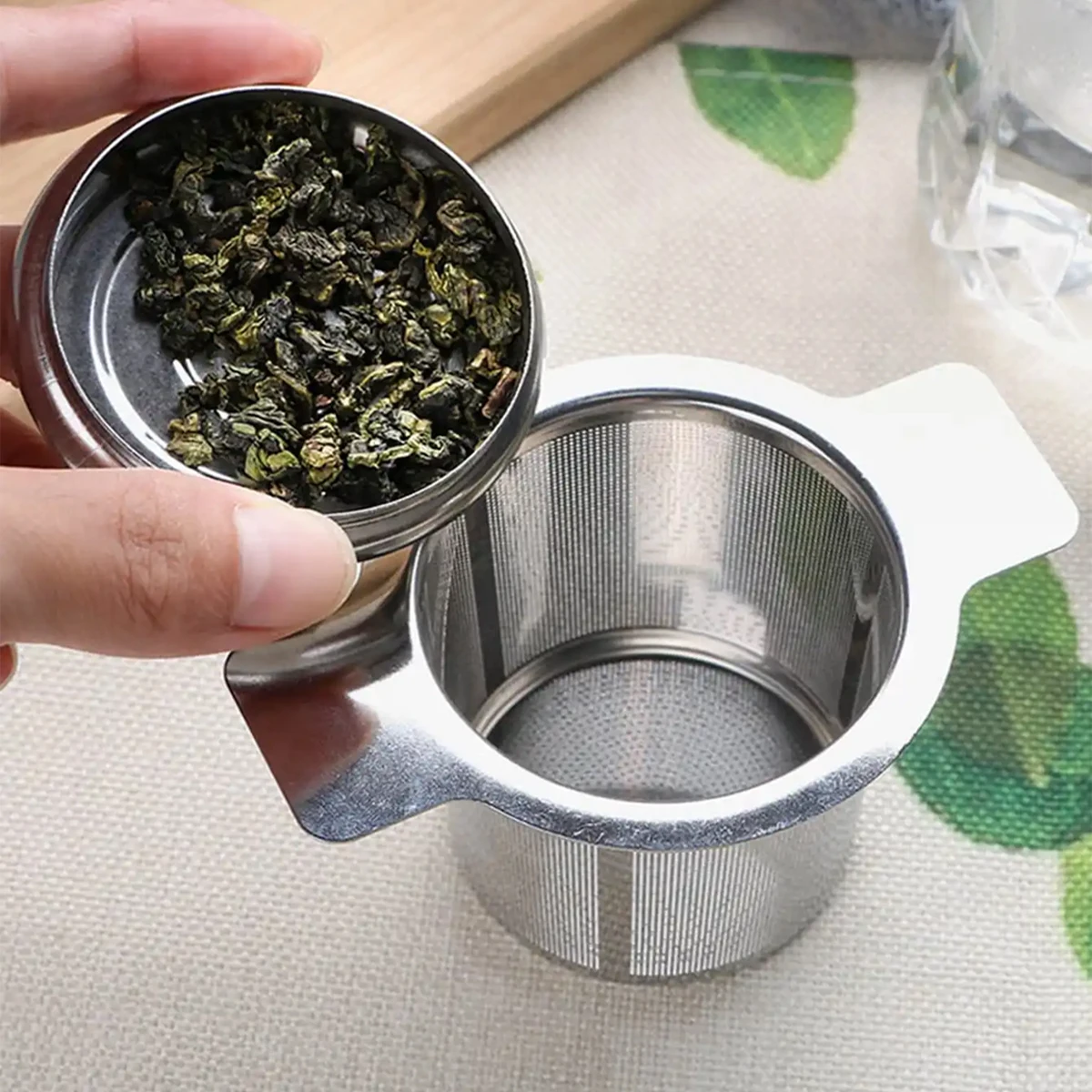 High Quality Tea Infuser Stainless Steel Coffee Tea Strainer Grid Binaural Net Leak Tea Mesh Tea Filter Tea Accessory image 4
