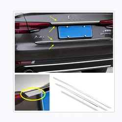 For Audi A4 B9 Sedan 2016 - 2022 Chrome Rear Trunk Tail Gate Door Up Bottom Decoration Strip Cover Trim Accessories Exterior