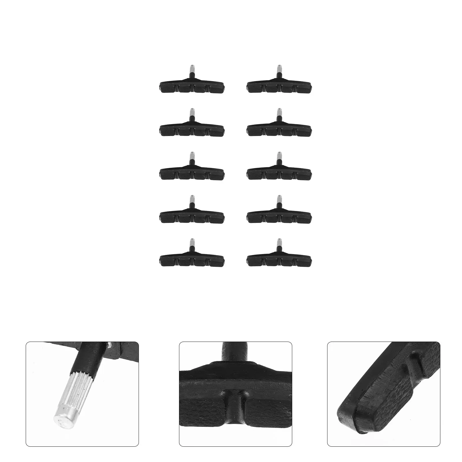 

10 Sets Bike Brake Pads Rubber Metal Caliper Brake Blocks Scooter Road Drainage Tank Grooves Braking Ability Mud Rim Stopping