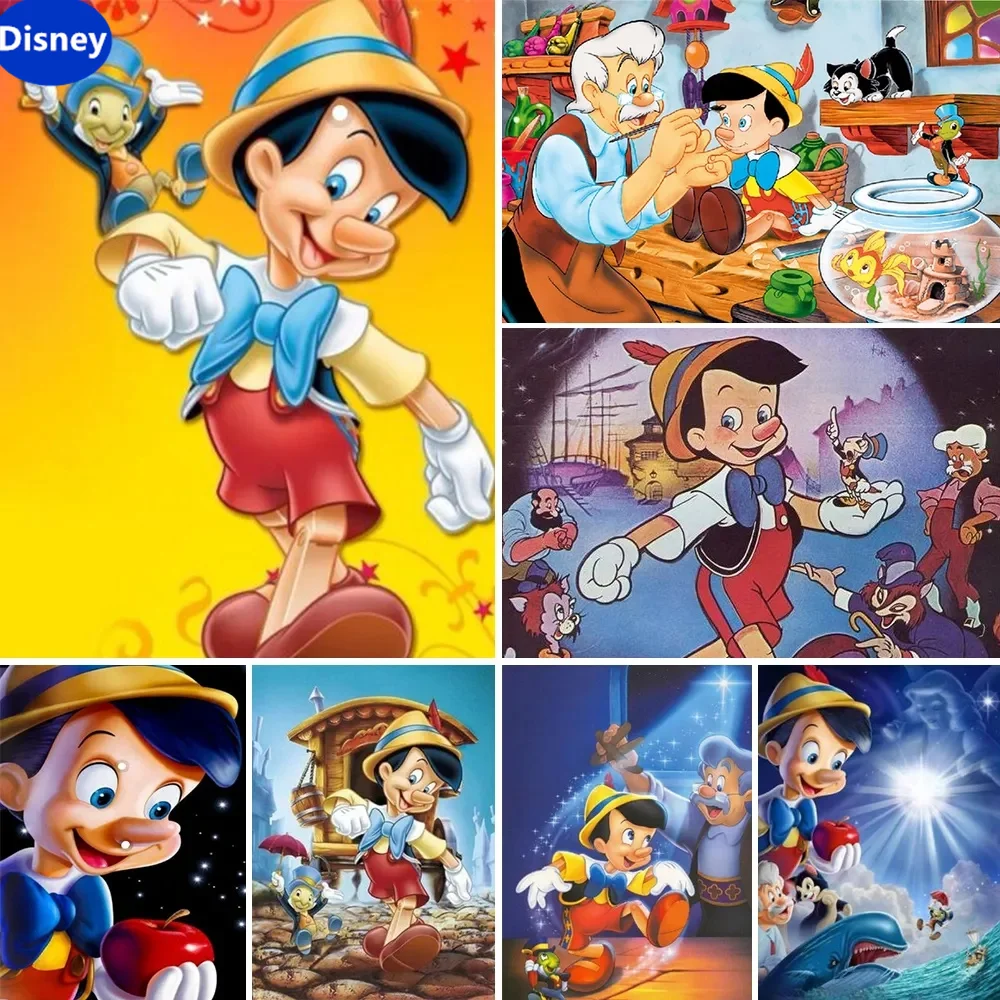 Puppet AdventurePinocchio animazione, Disney Puzzle Game Cartoon 300/500/1000 regali di Brainstorming per bambini fatti a mano