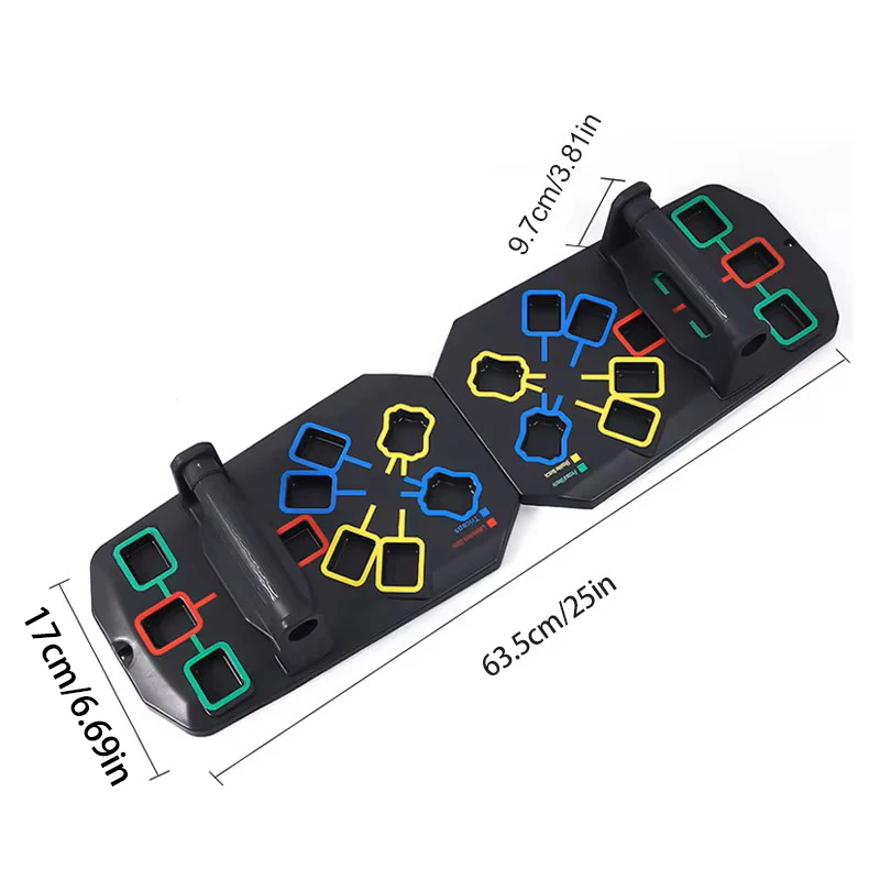 Tragbares multifunktionales Push-up-Board-Set mit Griffen, faltbare Fitnessgeräte für Brust, Bauch, Arme und Rückentraining – Detail 8