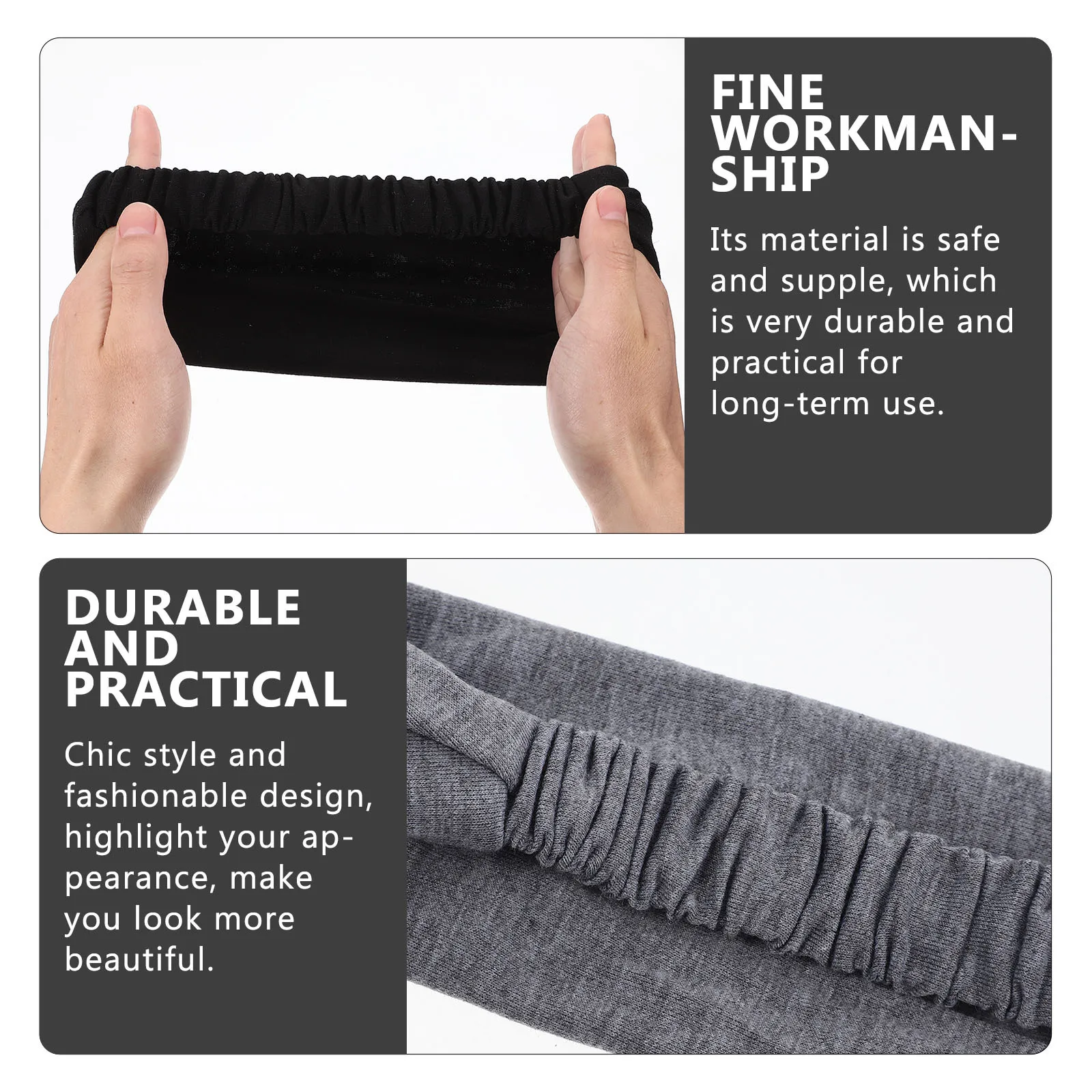 

2Pcs Cotton Face Washing Headbands Satin Lined Elastic Makeup Hairband Practical and Comfortable for Home Spa and Bath