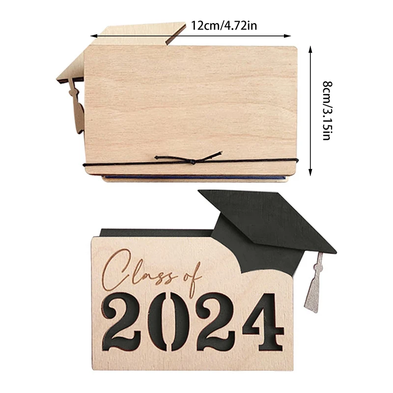 Gift Card Holder For Graduate 2024 Personalized Wooden Graduation Card Box Multi Card Case Grad Card Organizer Case Customized