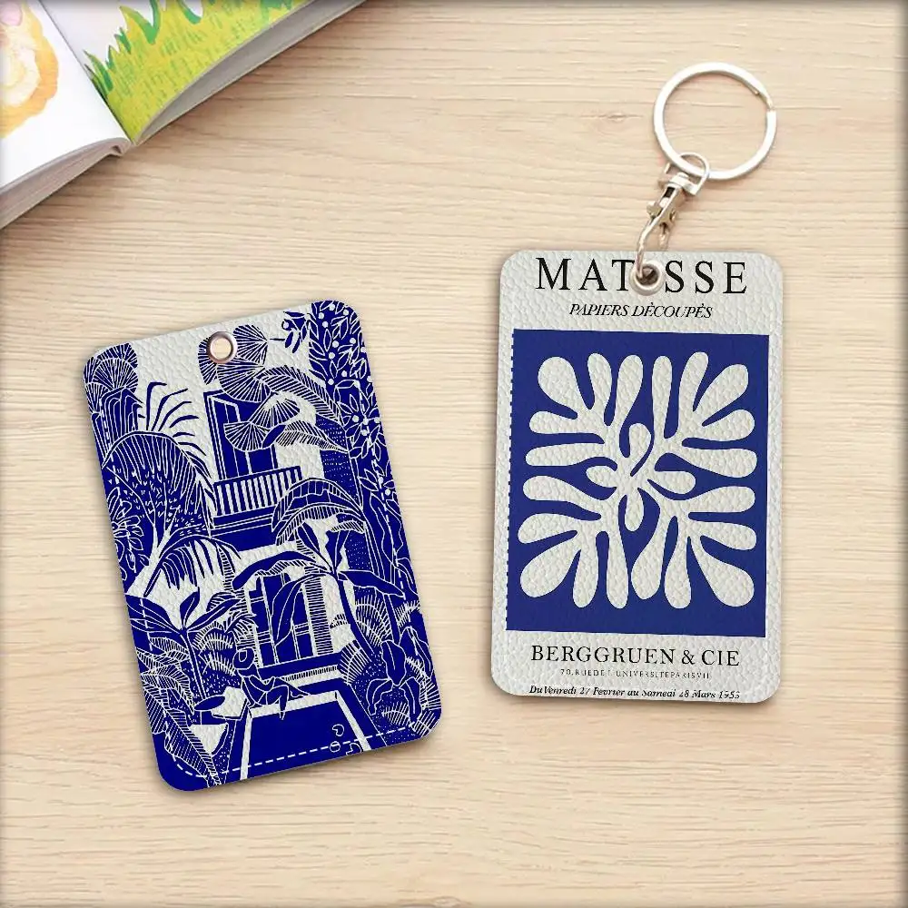 Abstract Klein Blue Simple PU Soft Leather Rectangular Key Card Holder Induction Elevator Protection Cover Youth Faion Accory