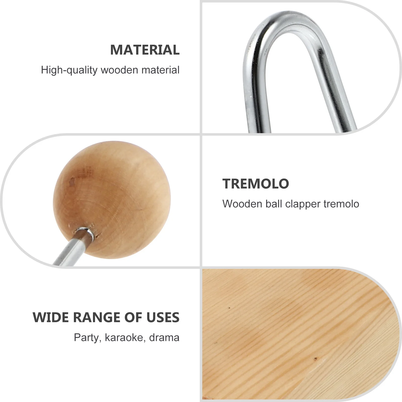 

1pc Wooden Percussion Instrument Ball Clapper Tremolo For Kids Music Education Preschool Children Instrument Musical Plaything