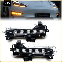 For Tesla Model 3 Y 5-Projector Style DRL LED Front Fog  Light White LED DRL & Amber LED Sequential Turn Signal Feature