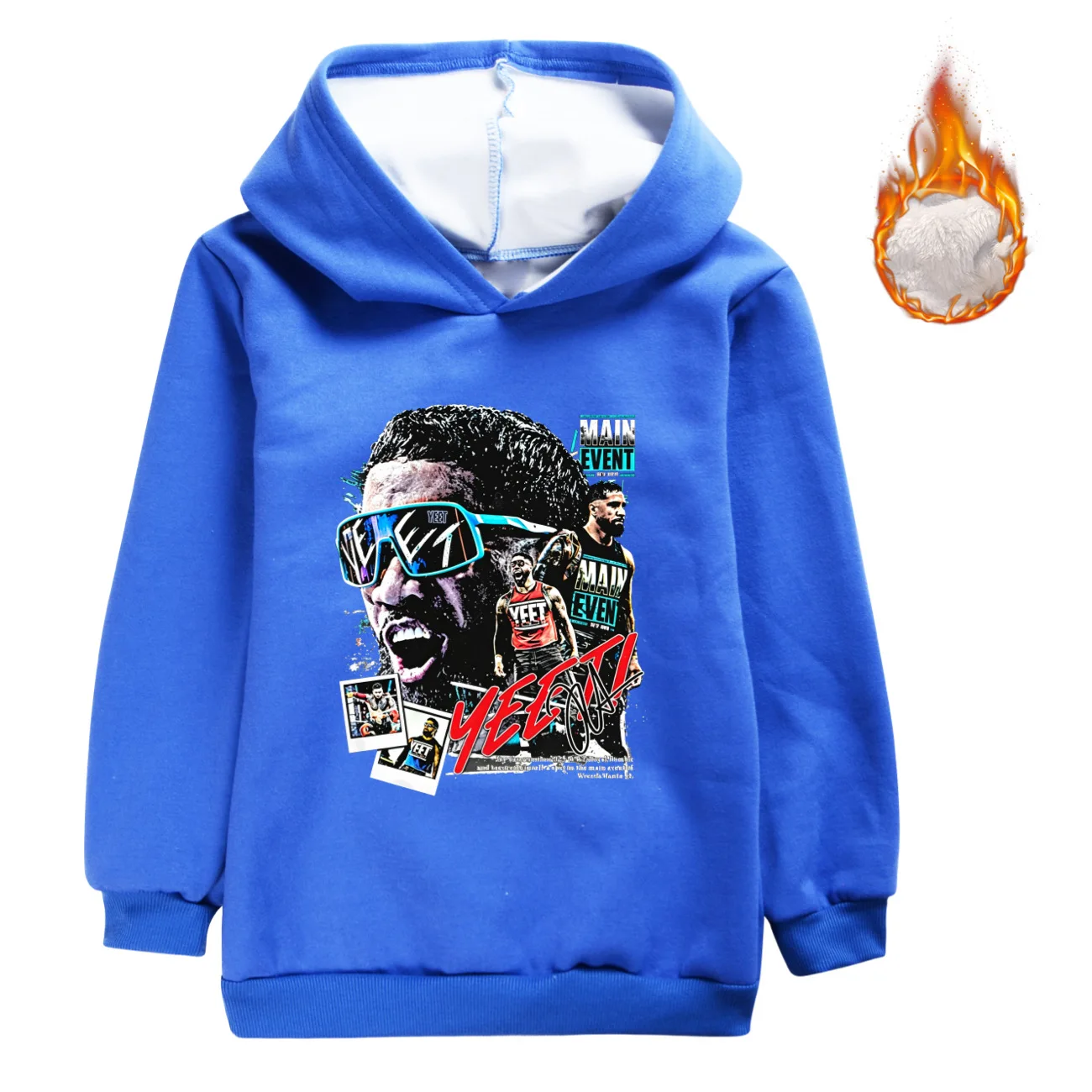 2026 Jey Uso Wrestling Clothes Kids Yeet The Usos Hoodie Boys Velvet Hooded Sweater Girls Casual Warm Winter Tops Children Coats