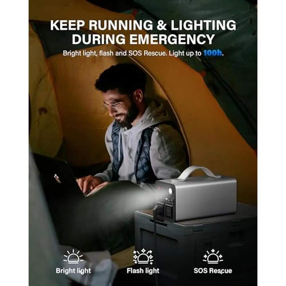 Estación de energía portátil, Banco de energía de 300Wh, salida de CA de 300W, 18W, QC/TYPE-C, suministro de batería de respaldo, soporte de emergencia, Lightweiht Carry