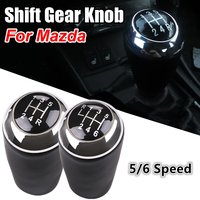 Leather Lever Arm Stick Headball Accessory 5/6 Speed Gear Shift Knob For MAZDA 3 BK BL 5 CR CW 6 II GH CX-7 ER MX-5 NC III MT