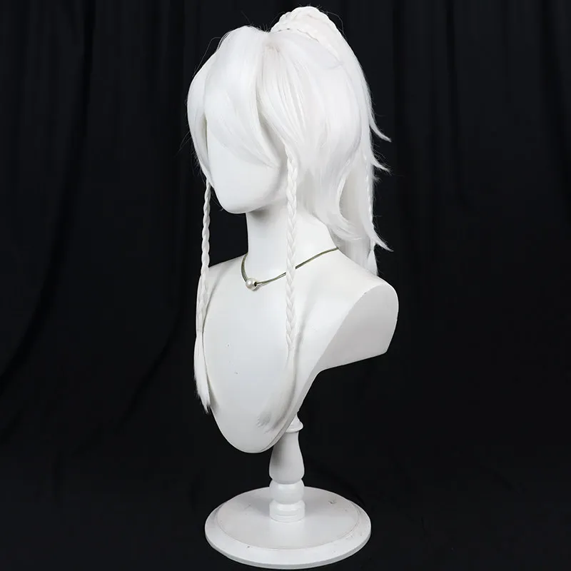 Kalim Al Asim Cosplay Wig Twisted Wonderland White Heat Resistant Synthetic Hair Halloween Party Role Play Carnival + Wig Cap view 4