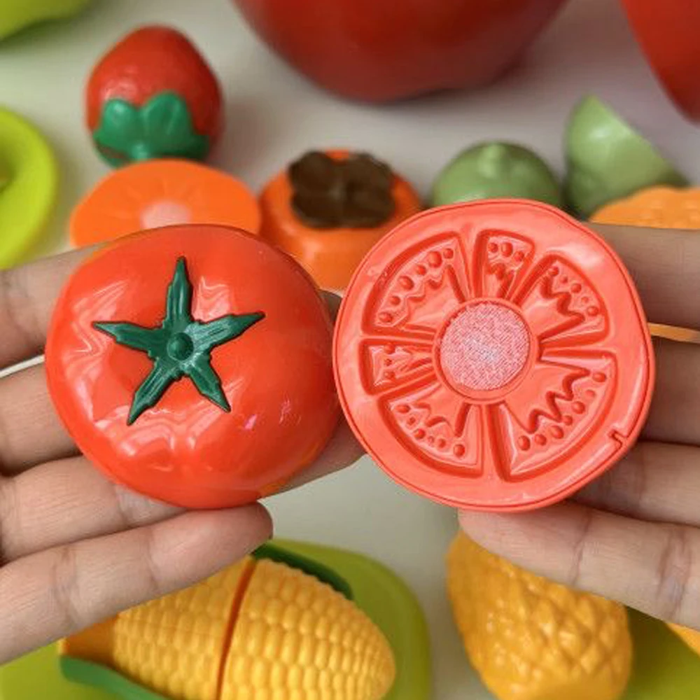 어린이 장난감 과일과 야채 자르기 세트 어린이를위한 역할 놀이 시뮬레이션 주방 장난감 몬테소리 아기 장난감 어린이 선물