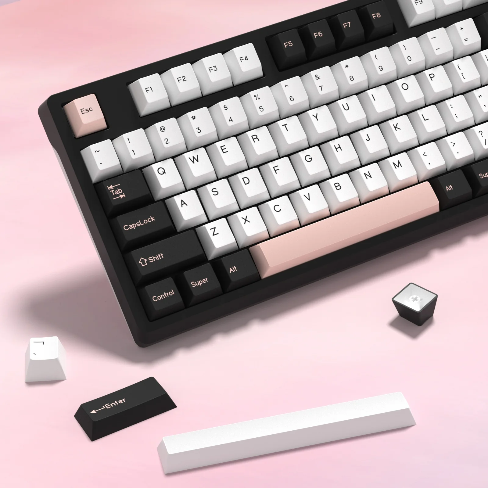 Imagem -03 - Kbdiy-gmk Olivia Teclado Mecânico Tiro Duplo Perfil Cereja Pbt Keycap mx Switch Iso 176 Teclas Caps 7u Espaço