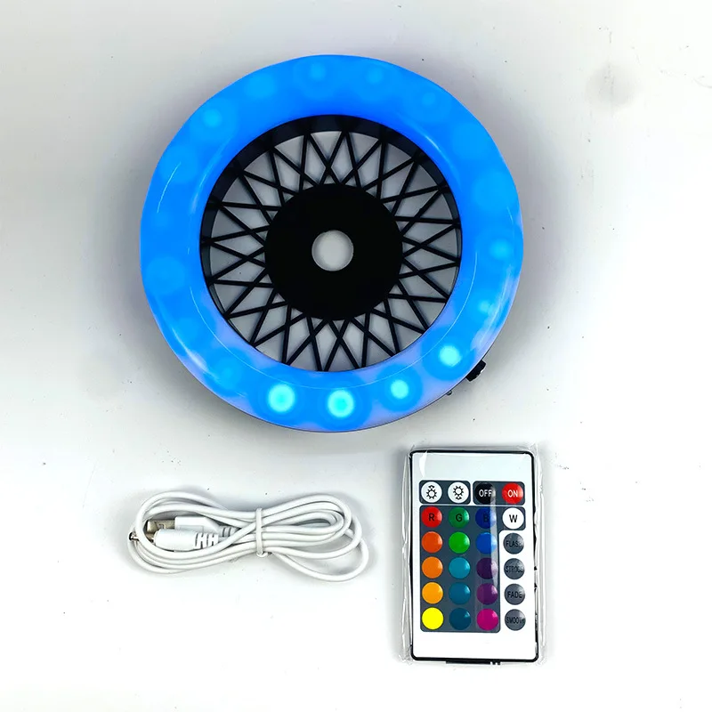 Remote Control Cool Operation LED Ambient Light USB Hookah Light Disk