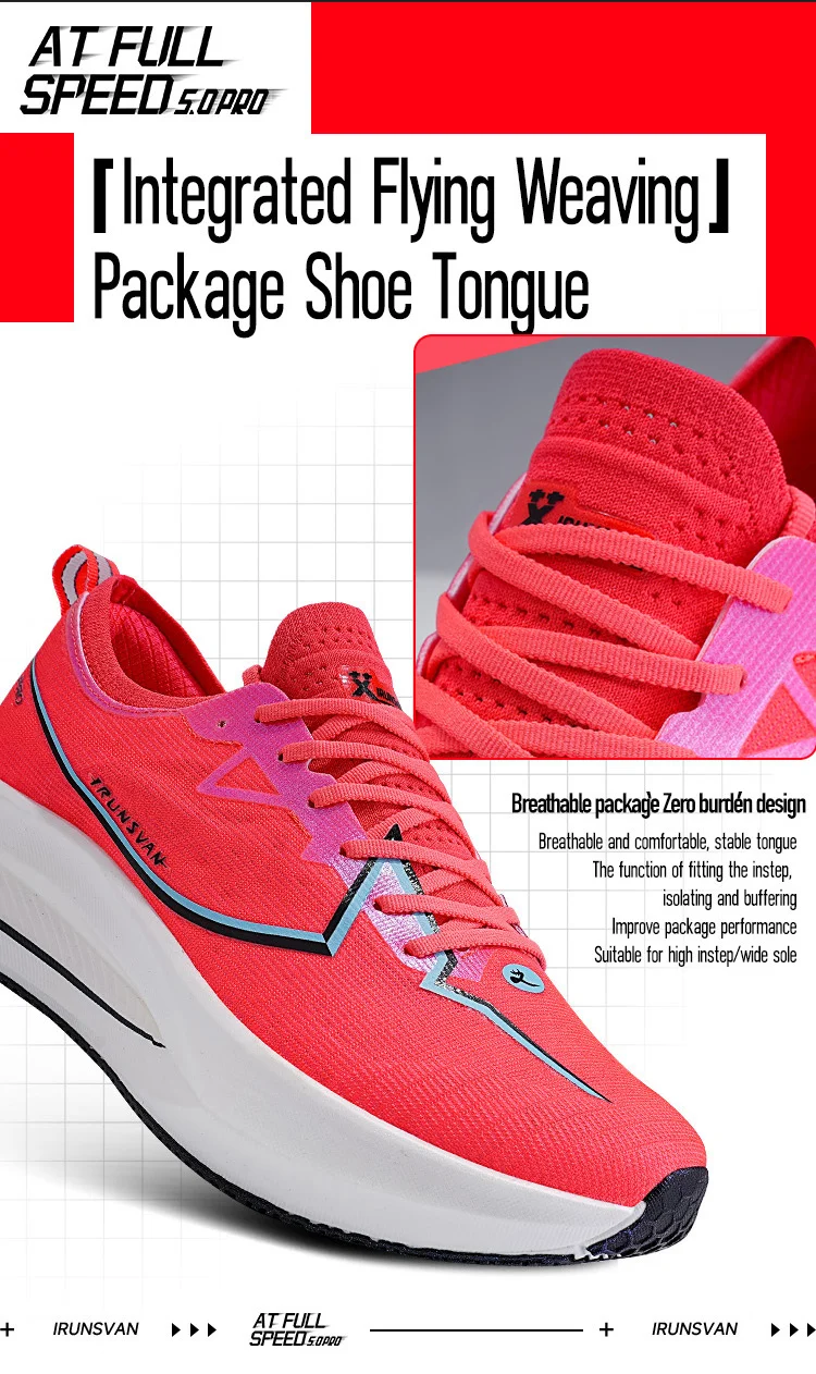 IRUNSVAN Rapid 5.0 Prro Marathon Running Shoes Carbon Plate Breathable Shock Absorbent Outdoor Sports Shoes Men's Shoes