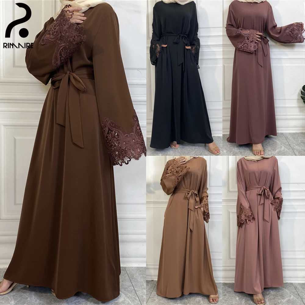 

Slim Zipper Women's Muslim Abayas High Quality Long Sleeves Dresses Islamic Ladies Casual Abaya Gifts Party Wholesale RIMAIRE