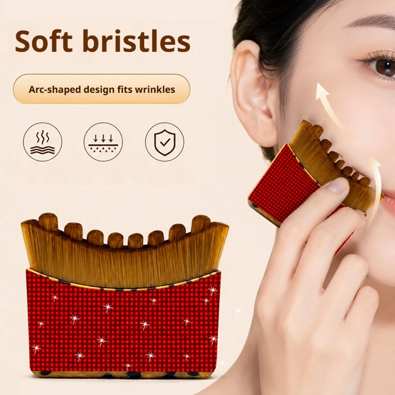 Portable Meridian Massage Comb Soft Bristles Face Neck Massager Tool Household Facial Skin Care Scalp Massage Beauty Accessory