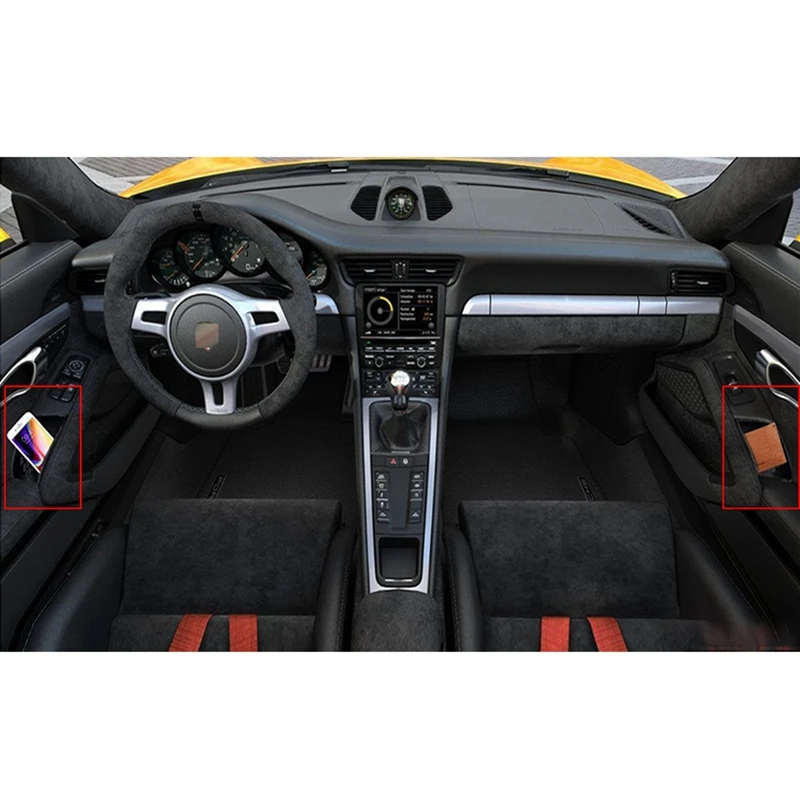 2 pces preto porta braço organizador caixa de armazenamento para porsche 911 boxster cayman 2013-2019