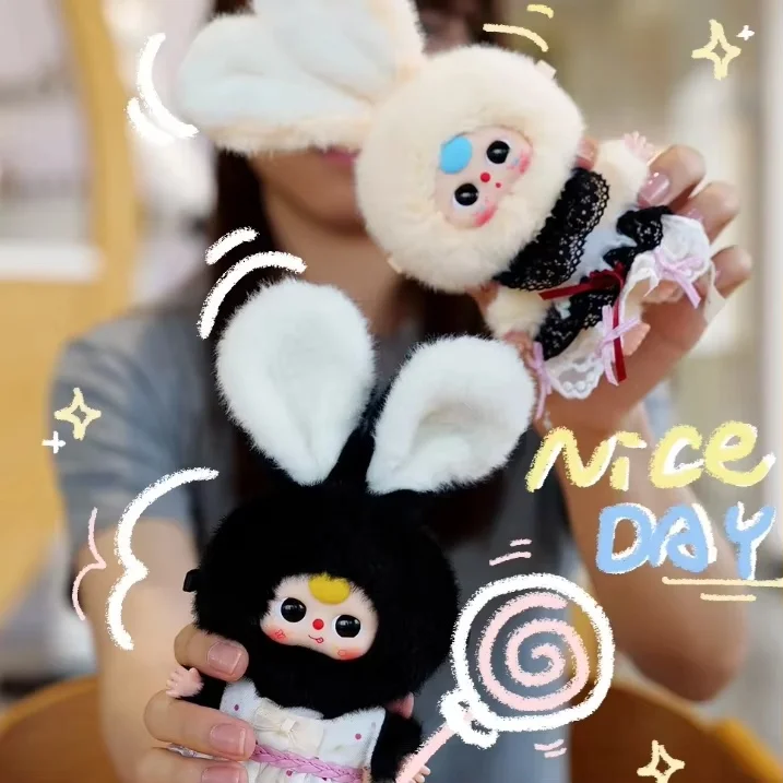 

Новая детская три мини-макарон, серия «Маленький кролик», виниловая глухая коробка, украшение для игры в прилив, подвеска, креативная милая кукла, игрушка, подарок для девочки