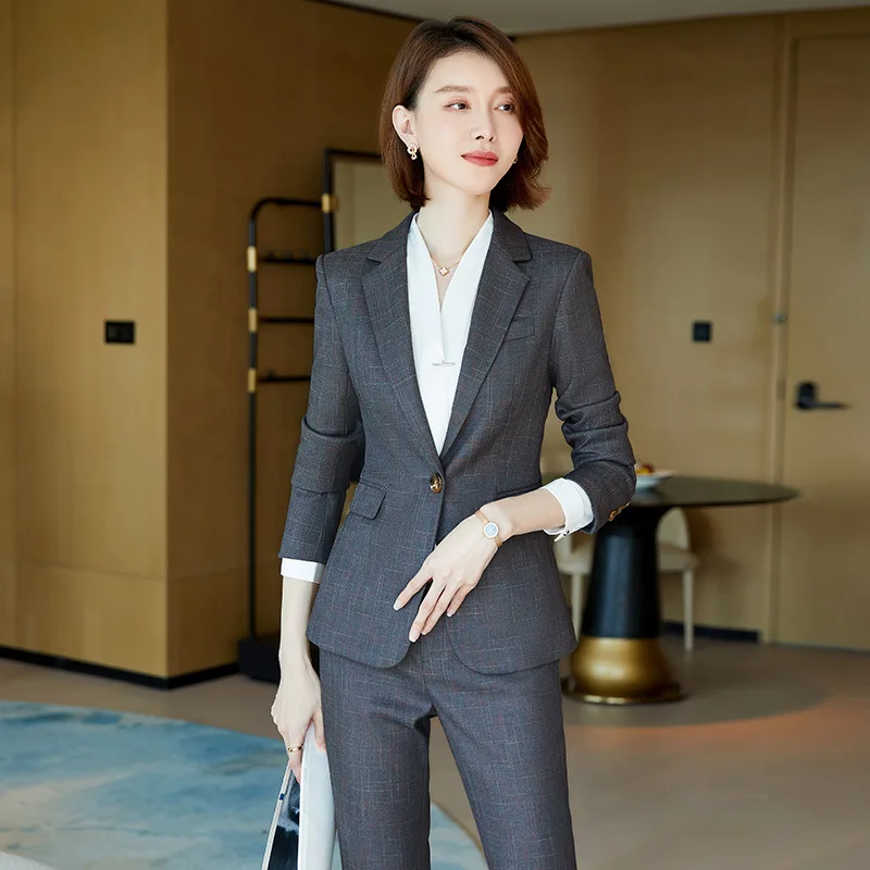 Business Wear Suit Female 2023 Spring and Autumn New Korean Style Temperament Slim Teacher Interview Formal Wear Work Clothes