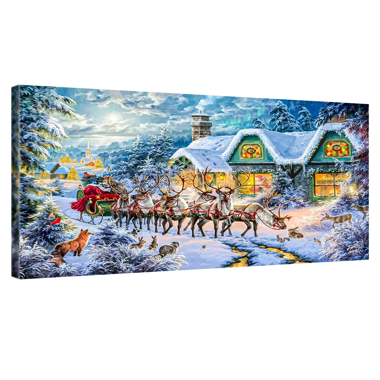 131242 Numbers Kit for Adults Christmas, DIY Acrylic Digital Oil Painting Art on Canvas Wall Decor Gift No Frame 40*90cm