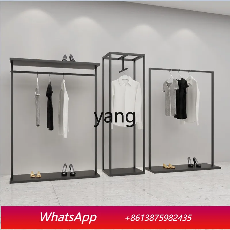 

Tgf wrought iron simple clothing store hanging hangers are hanging floor-to-ceiling high cabinets clothes display shelves