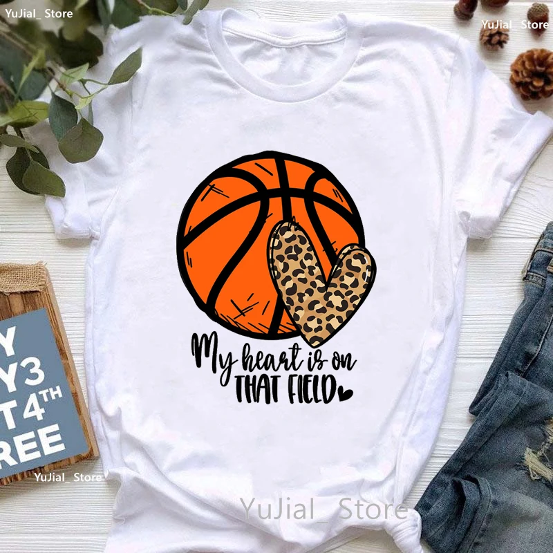 

Living That Basketball Mom Life Graphic Print Tshirt Women Clothes 2024 Love Sport T Shirt Femme Summer Fashion Female T-Shirt
