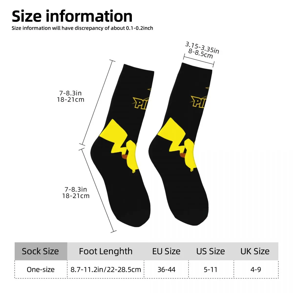 Happy Funny Men\'s compression Socks Popular Anime Retro Harajuku Pikachu Street Style Novelty Pattern Crew Crazy Sock Gift