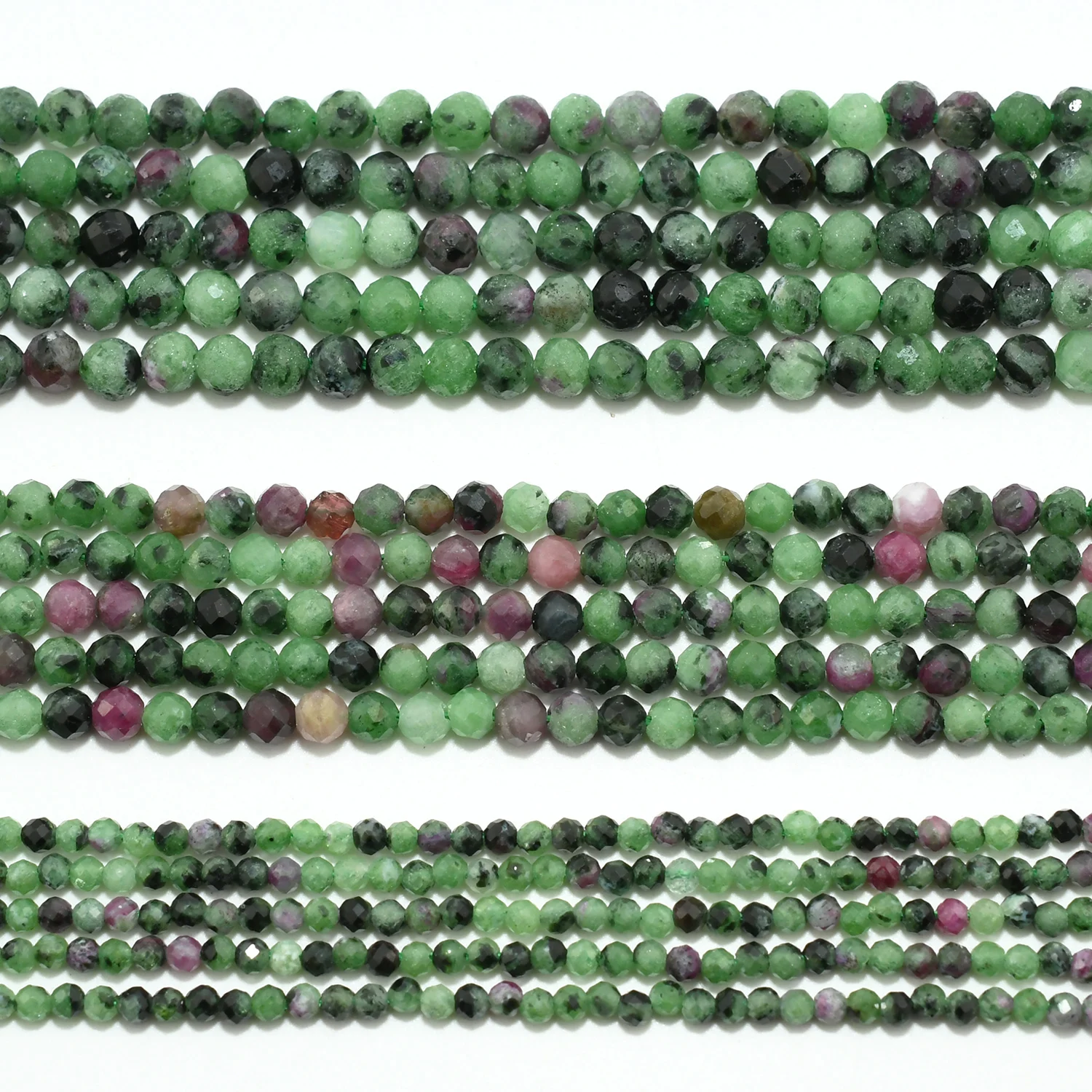 Natural Ruby Zoisite Faceted Round Beads 2mm,3mm,4mm